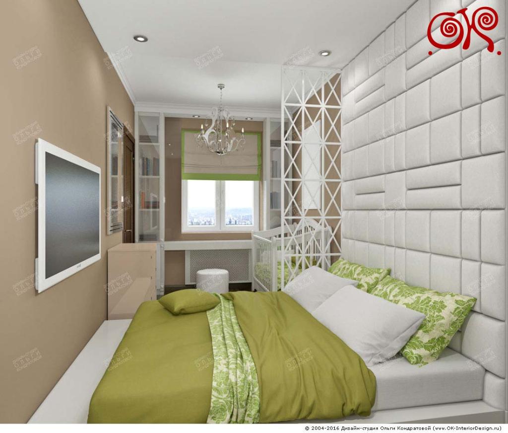 Дизайн зеленой спальни в современном стиле: фото 2016
