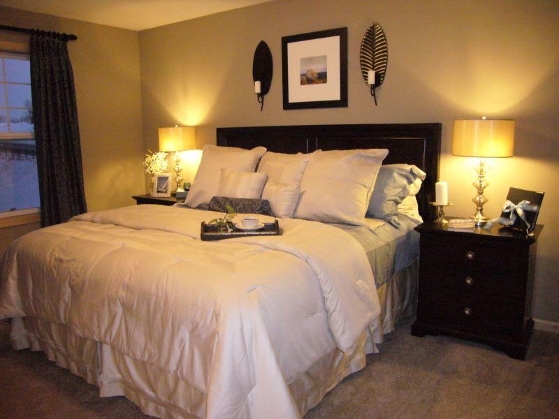 bedroom-beige-bedroom-color-finishing-for-neutral-nuance-combined-with-black-stained-wooden-bed-side-table-and-rounded-white-shade-table-lamp-neutral-color-bedroom-ideas