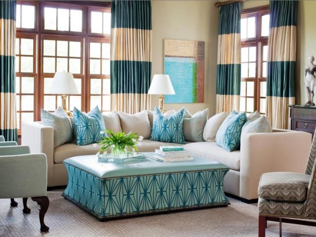 Сочетание цвета дивана с цветом штор