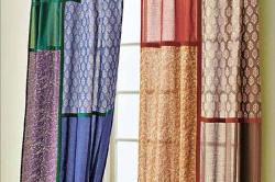 Лоскутные шторы из симметрично подобранных кусков ткани одинаковой величины и фактуры