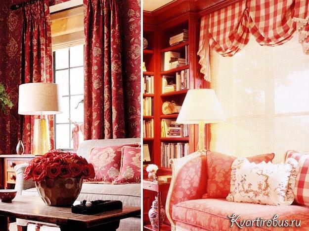 Как обои под красные шторы подобрать в стиль комнаты?