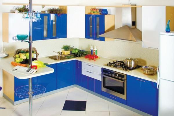 Дизайн синей кухни