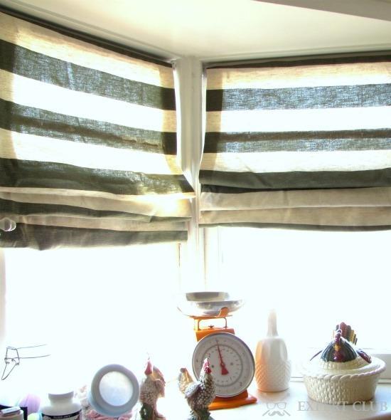 Льняные шторы на кухне