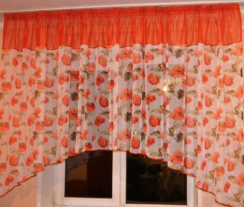 короткий тюль яркой расцветки