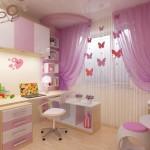 Лекгие фиолетовые шторы для детской комнаты