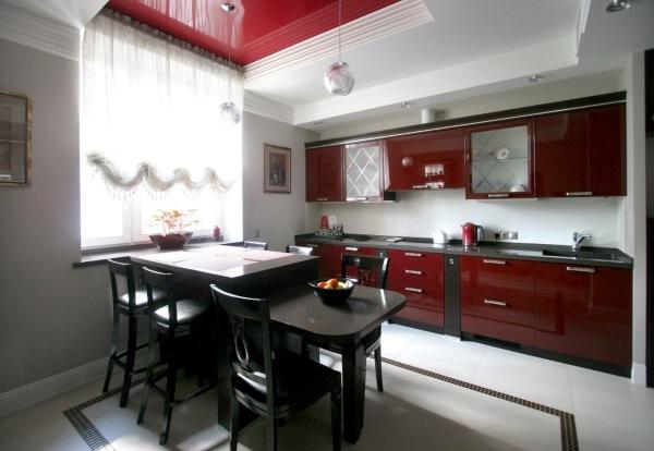 бордовая кухня в интерьере фото
