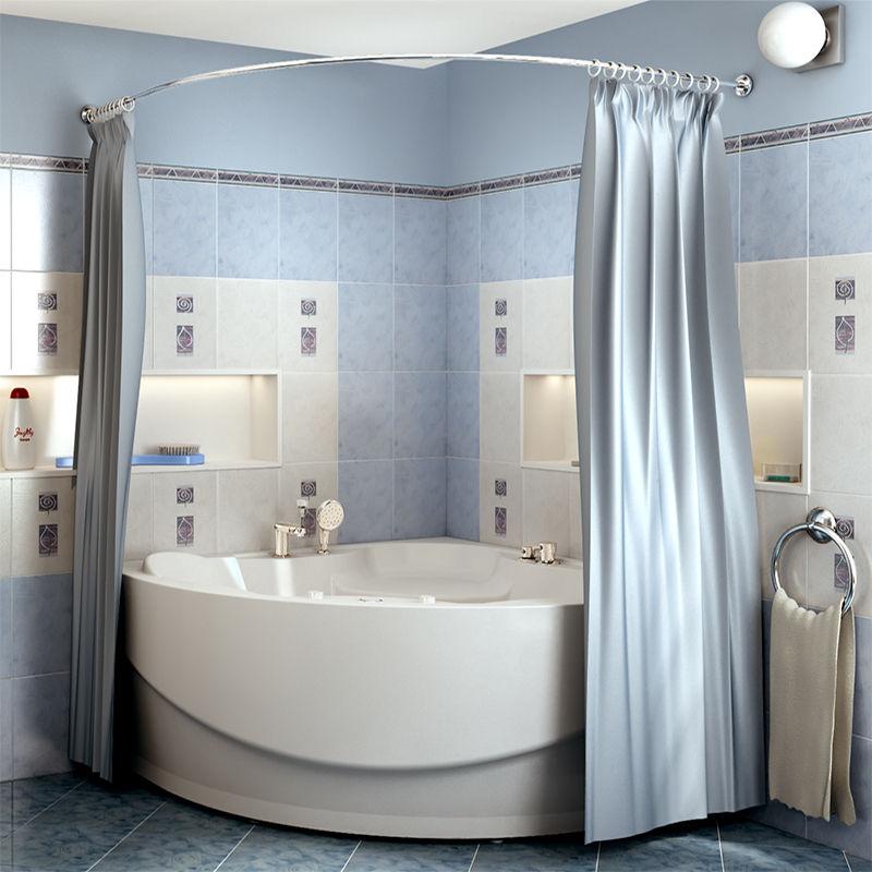 Атласная шторка делает ванную особенно изысканной и романтичной