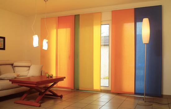 Разноцветные шторы японские